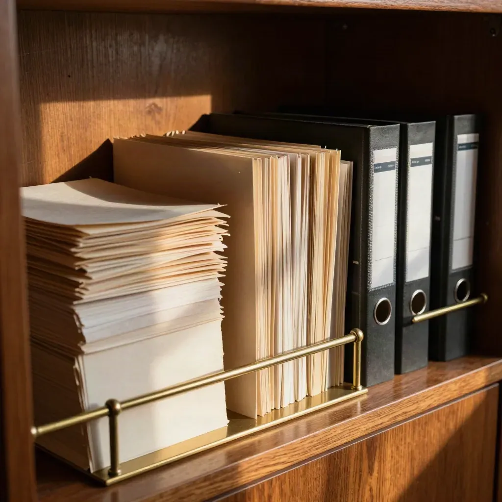 Law-library files, brass dividers, and filter tabs suggesting practice-area search.